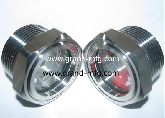 Мужчина BSP G1 1/4 &quot;нержавеющей стали 304 стекло для очистки масла с шестигранным блокировкой гайки SS316 НАВЛЕЖЕНИЕ НА ЗАГЛАЖЕНИЕ НА ЗАГЛАЖЕНИЕ