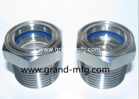M27X1.5 SS304 Oil Sight Glass Level Monitor с большим видом окна и блокировочным гайком SUS304 sight glass oil gauge