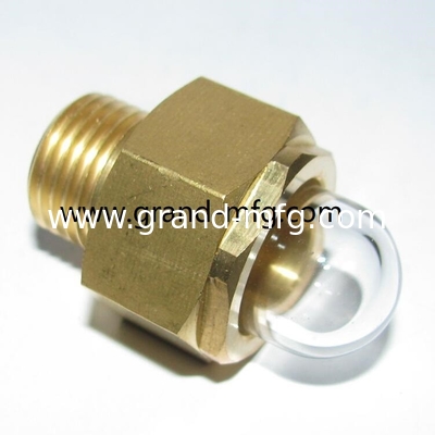 Вид стекла 1/2-14 NPT Hex Top Liquid Dome Oil Level видовые окна латунь Вставка 3/8 &quot;Стеклянный видоизмеритель