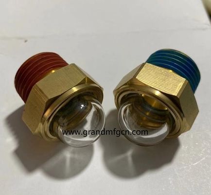 НПТ 1/2 дюйм прозрачный купольный индикаторы уровня нефтяного поля с шестиугольным винтом Стекло для измерения уровня нефтяного поля с синим застежкой нитки