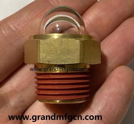 Вид стекла 1/2-14 NPT Hex Top Liquid Dome Oil Level видовые окна латунь Вставка 3/8 &quot;Стеклянный видоизмеритель