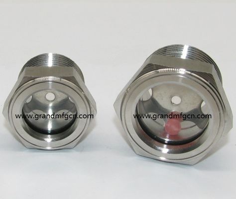 Высокое давление 1500PSI СВИДЕНИЕ ПЛЮТ ОКНО С РОДНЫМ КУЛЬТОМ BSP G3 / 4 &quot;масляный прицел стеклянный прицел с жидкостным потоком прицелов с красным шаром