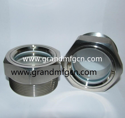 Мужчина BSP G1 1/2 &quot; SS304 нержавеющей стали стеклянного масляного уровня прицел пробка с блокировкой орехов пищевое оборудование стеклянный прицел смотровая галерея